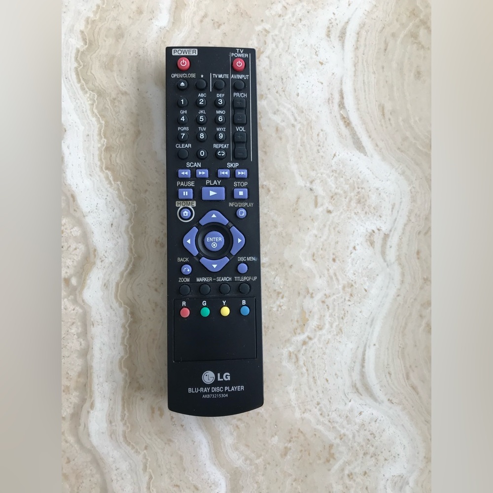 LG BLU-RAY DISC PLAYER REMOTE CONTROL